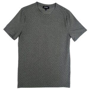 EXPRESS casual Men shirt Size small dark grey- modern print Cotton T-Shirt